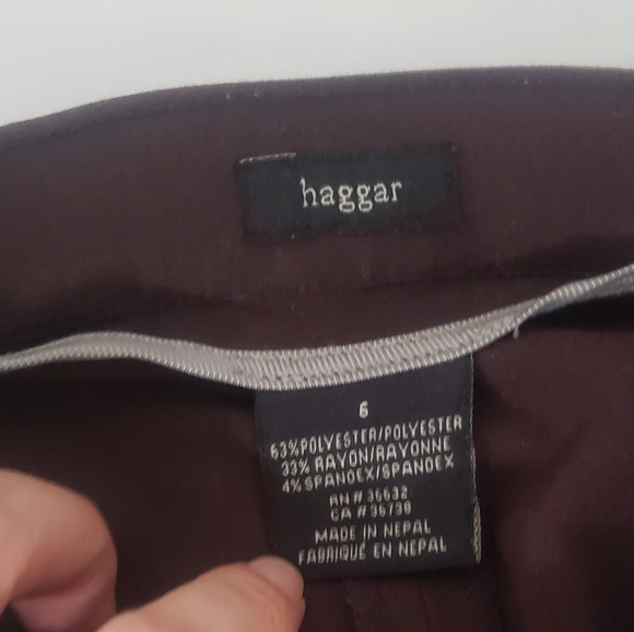 Haggar Slacks Sz 6 Deep Chocolate Brown - Picture 2 of 2
